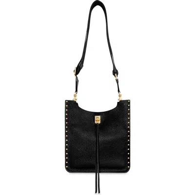 Rebecca Minkoff Darren Medium Feed Leather Crossbody Bag In Black