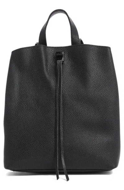 Rebecca Minkoff Darren Medium Leather Backpack In Black/black Shellac