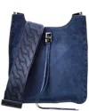 Rebecca Minkoff Darren Studded Suede Shoulder Bag In Blue