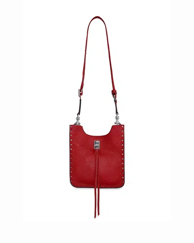 Rebecca Minkoff Darren Mini Pebbled Leather Crossbody Bag In Red