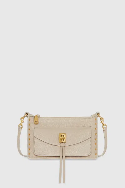 Rebecca Minkoff Darren Mini Top Zip Crossbody Bag In Stone