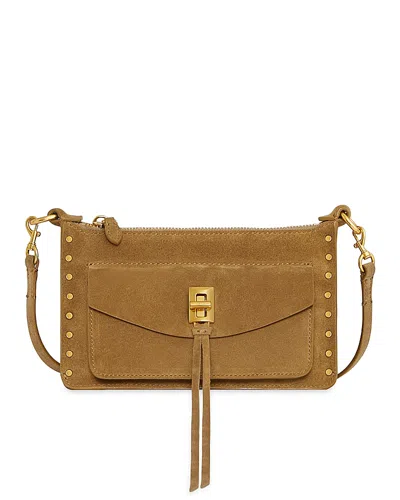 Rebecca Minkoff Darren Mini Top Zip Leather Crossbody In Honey