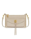 Rebecca Minkoff Darren Mini Top Zip Leather Crossbody In Stone