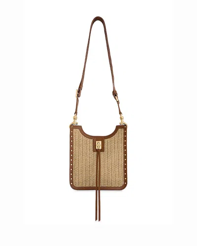 Rebecca Minkoff Darren Mini Woven Feedbag Crossbody In Brown