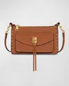 Rebecca Minkoff Darren Mini Zip Leather Crossbody Bag In Caramello