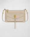 Rebecca Minkoff Darren Mini Zip Leather Crossbody Bag In Stone