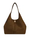 Rebecca Minkoff Darren Signature Suede Carryall In Brown