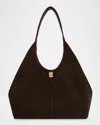 Rebecca Minkoff Darren Signature Suede Shoulder Bag In Fondant