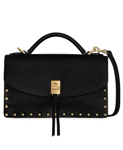Rebecca Minkoff Darren Small Leather Top Handle Handbag In Black