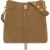 Rebecca Minkoff Darren Stud Suede Shoulder Bag In Praline