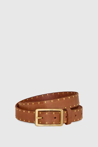Rebecca Minkoff Darren Studded Belt In Brown