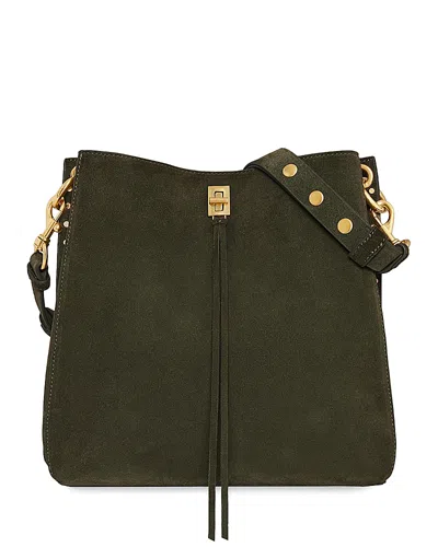 Rebecca Minkoff Darren Suede Shoulder Bag In Moss