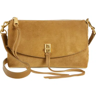 Rebecca Minkoff Darren Top Zip Leather Crossbody Bag In Honey