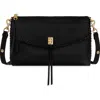 Rebecca Minkoff Darren Top Zip Leather Shoulder Bag In Black