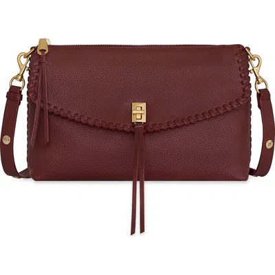 Rebecca Minkoff Darren Top Zip Leather Shoulder Bag In Burgundy
