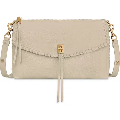 Rebecca Minkoff Darren Top Zip Leather Shoulder Bag In White