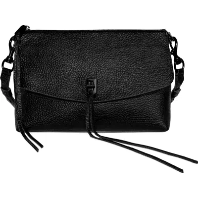 Rebecca Minkoff Darren Small Leather Top Zip Leather Shoulder Bag In Black