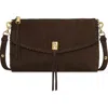 Rebecca Minkoff Darren Top Zip Leather Shoulder Bag In Brown