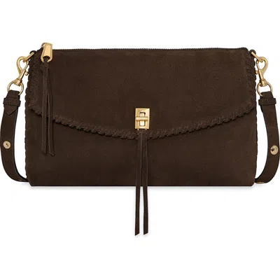 Rebecca Minkoff Darren Top Zip Leather Shoulder Bag In Brown
