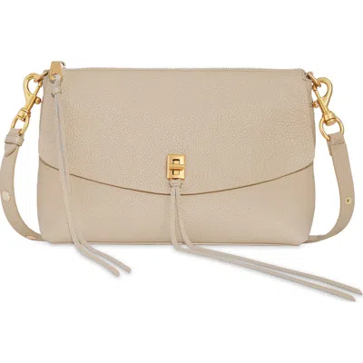 Rebecca Minkoff Darren Small Leather Top Zip Leather Shoulder Bag In Stone
