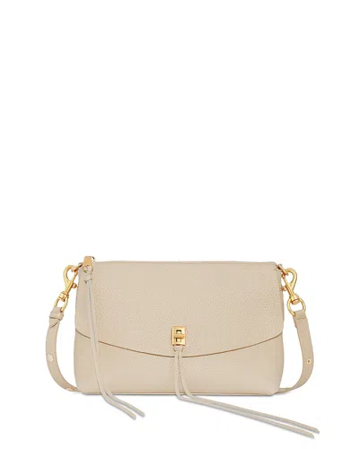 Rebecca Minkoff Darren Small Leather Top Zip Leather Shoulder Bag In Stone