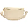 Rebecca Minkoff Darren Whipstitch Leather Belt Bag In Eggshell
