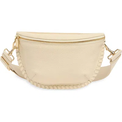 Rebecca Minkoff Darren Whipstitch Leather Belt Bag In Eggshell