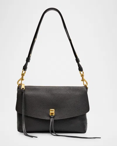 Rebecca Minkoff Darren Zip Leather Shoulder Bag In Shadow