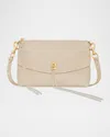 Rebecca Minkoff Darren Zip Leather Shoulder Bag In Stone