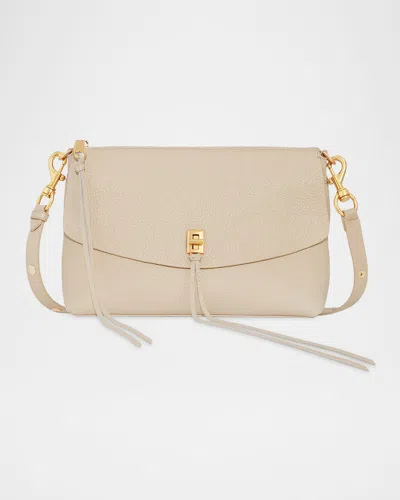 Rebecca Minkoff Darren Zip Leather Shoulder Bag In Stone