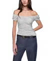 Rebecca Minkoff Devin Off Shoulder Top In Silver