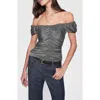 Rebecca Minkoff Devin Off The Shoulder Ruched Top In Gray