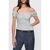 Rebecca Minkoff Devin Off Shoulder Top In Silver