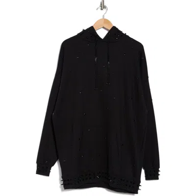 Rebecca Minkoff Downtown Oversize Studded Sweatshirt Dress In True Black