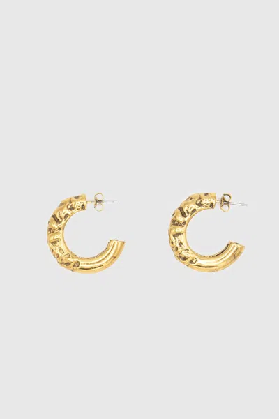 Rebecca Minkoff Dual Texture Hoop Earring In Gold