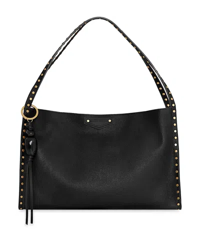 Rebecca Minkoff Dylan Medium Leather Shoulder Bag In Black
