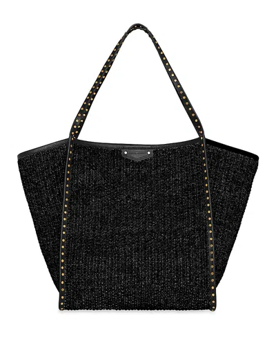REBECCA MINKOFF DYLAN MEDIUM RAFFIA TOTE BAG