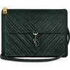 Rebecca Minkoff Edie Chevron Embossed Leather Top Zip Crossbody Bag In Green