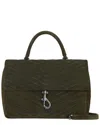 Rebecca Minkoff Edie Chevron Quilt Leather Shoulder Bag In Green