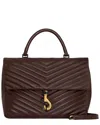 Rebecca Minkoff Edie Chevron Quilt Leather Shoulder Bag In Red