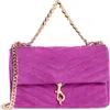 Rebecca Minkoff Edie Chevron Quilted Leather Shoulder Bag In Purple