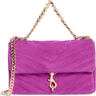 Rebecca Minkoff Edie Chevron Quilted Leather Shoulder Bag In Purple