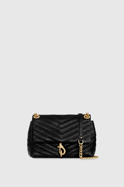 Rebecca Minkoff Edie Crossbody Bag In Black/antique Brass