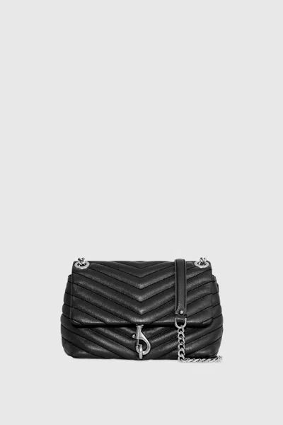 Rebecca Minkoff Edie Crossbody Bag In Black/silver
