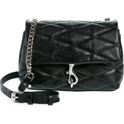 Rebecca Minkoff Edie Diamond Quilt Leather Crossbody Bag In Black