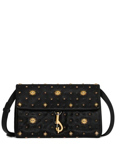 Rebecca Minkoff Edie Evil Eye Leather Crossbody In Black