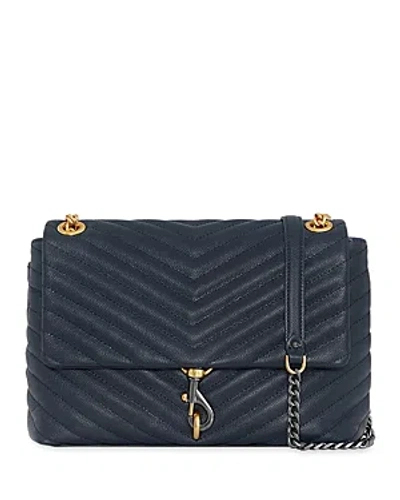 Rebecca Minkoff Edie Flap Leather Shoulder Bag In Mysterious