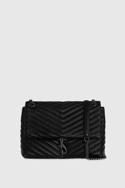 Rebecca Minkoff Edie Flap Shoulder Bag In Black