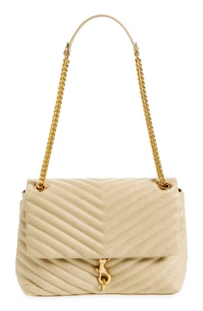 Rebecca Minkoff Edie Flap Shoulder Bag In Latte