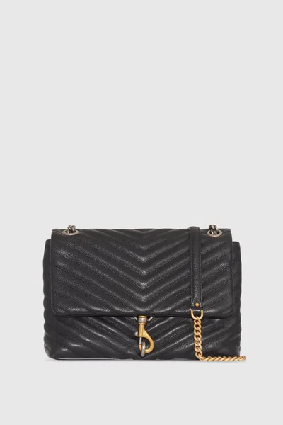 Rebecca Minkoff Edie Flap Shoulder Bag In Black